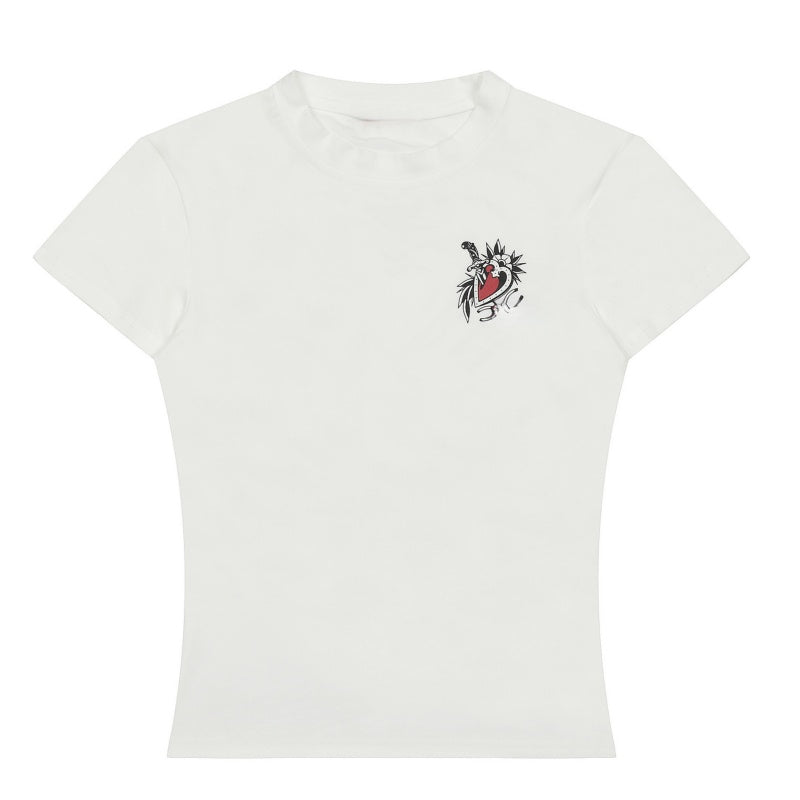 Unique Hip-Hop Design Printed Slim Fit T-Shirt