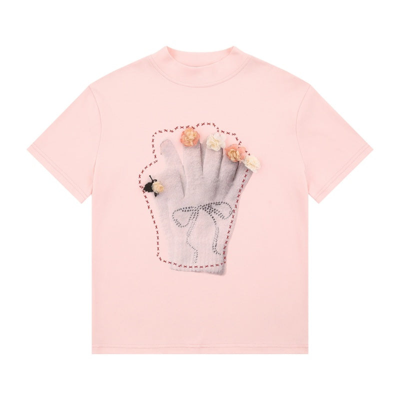 Versatile Casual Pink Loose T-Shirt